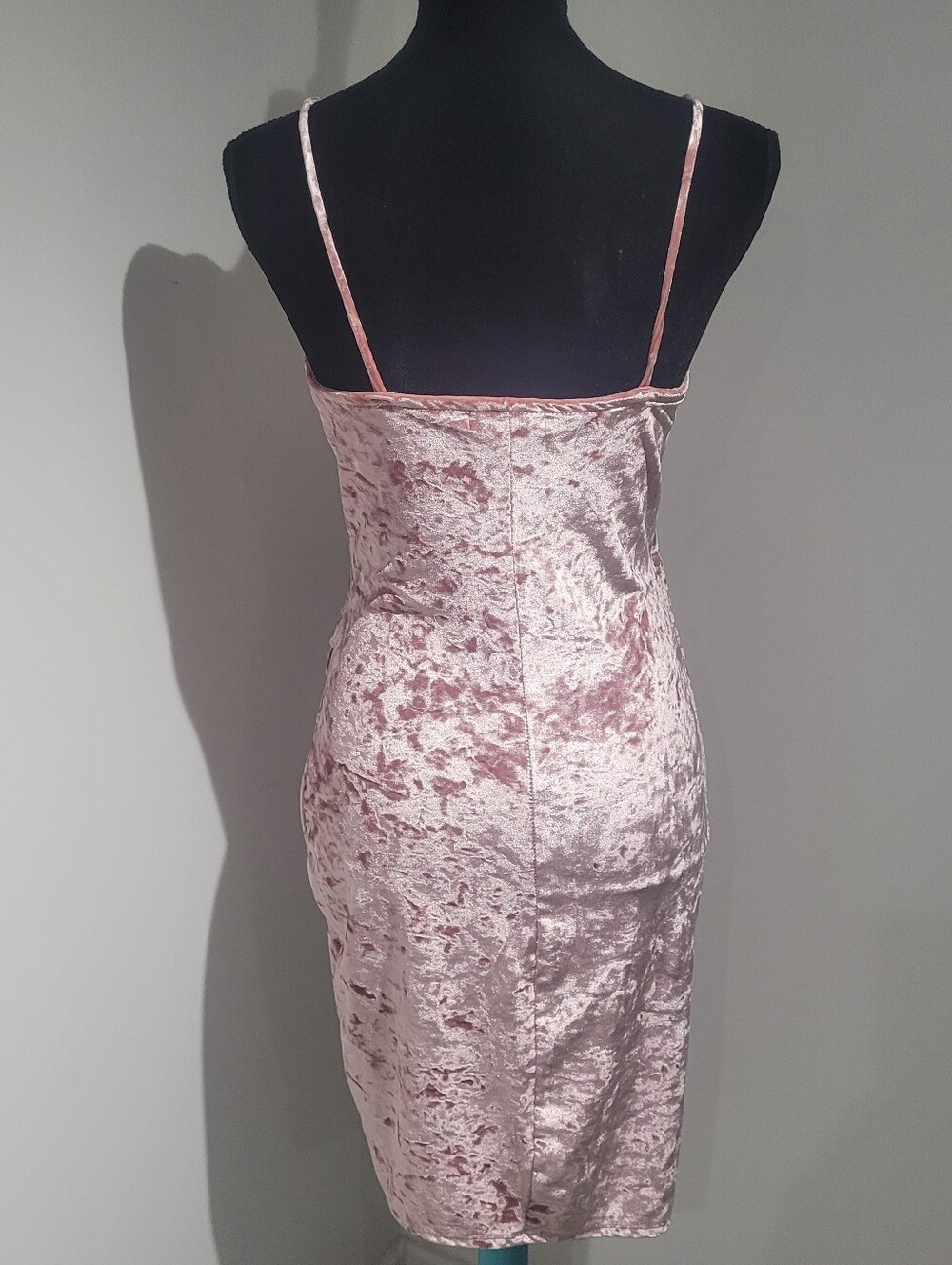 Revamped Women's Pink Crushed Velvet Ruched Slip Dress Medium Y2K Barbiecore - Picture 7 of 9